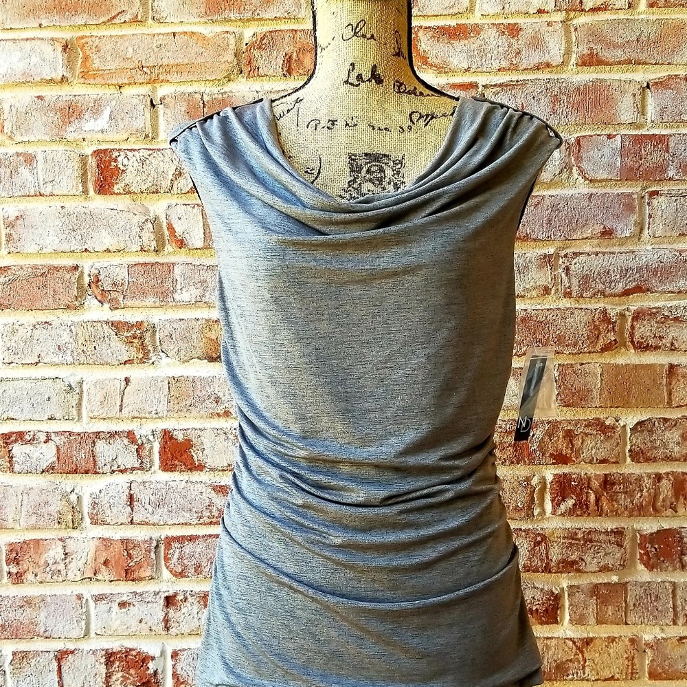 NWT Sleeveless cowl/ruched front top